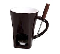 per fonduta di cioccolato con forchette, in ceramica per sciogliere il cioccolato, personale per sciogliere il formaggio, pentola scalda burro, fonduta riscaldata con un