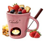 per Fonduta Scaldino in Ceramica Riutilizzabile 200 ml con Forchetta e | Set Fonduta per Formaggio, Caramello, Campeggio, Appuntamenti, Serata Cinema, Matrimonio