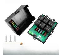 per for relè for e for scatola fusibili 12V nero 6 vie con 14 fusibili medi e