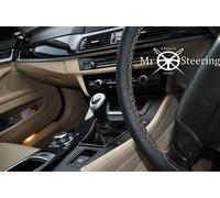 Per Ford E350 01-07 Perforata Copertura Del Volante IN Pelle Crema Doppio Punto