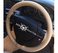Per Ford F Super Duty 11-16 pelle Beige Copertura Del Volante Giallo Doppio STT