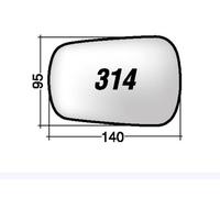 Per Ford Fiesta 2002-2005 Vetro di Ricambio Dx=Sx per Specchio Retrovisor 140x95