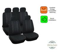 Per Ford Fiesta Focus Mondeo S-MAX Escort 9 Pezzi Full Nero Set Coprisedili Auto