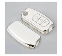 Per Ford Focus 2 MK2 Fiesta Mondeo Galaxy Falcon Territorio Ecosport Kuga Fuga Tpu Copertura Della Cassa Chiave Dell'automobile Per Chiave Fob Caso Portachiavi(White silver)