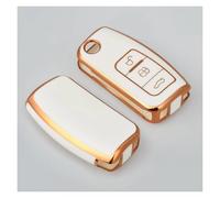 Per Ford Focus 2 MK2 Fiesta Mondeo Galaxy Falcon Territorio Ecosport Kuga Fuga Tpu Copertura Della Cassa Chiave Dell'automobile Per Chiave Fob Caso Portachiavi(White gold)