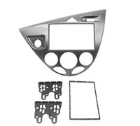 Per Ford Focus e Fiesta 2 DIN in plastica ABS cornice pannello radio LHD supporto cruscotto compatibile con vari dispositivi multimediali (Silver Gey)