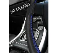 Per Ford Focus MK3 10-14 Vero Copertura Del Volante IN Pelle R Blu Doppio Punto