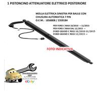 Per Ford C-Max dal 11/2015 Pistoncino Elettrico Post. Sx C/Chiusura Automatica