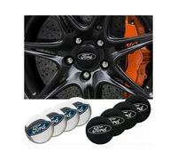 (Per Ford nero) 4 pezzi Coprimozzi per auto, adesivi con emblema, compatibili con Focus