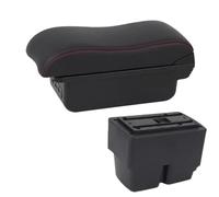 Per Ford Per Fiesta MK7 2009-2017 Box Bracciolo Per Auto Console Centrale Centrale Con Portabicchieri Accessori RESPUNEKBAH(B1 red line 3USB)