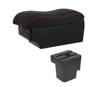 Per Ford Per Focus 2 MK2 2005-2010 2011 Scatola Bracciolo Auto Bracciolo Centrale Scatola Di Immagazzinaggio Della Console(E2 Red Line)