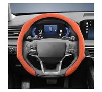 Per Ford per Focus per Mk2 per Mk3 Coprivolante in pelle scamosciata con chiusura a scatto, a forma di D(Arancia)