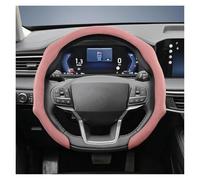 Per Ford per Mustang 2 3 4 Coprivolante in pelle scamosciata con chiusura a scatto, a forma di D(Pink)