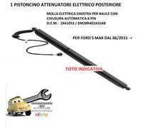 Per Ford S-Max dal 06/2015 Pistoncino Elettrico Post. Sx C/Chiusura Autom. 6pin