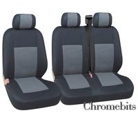 Per Ford Transit Custom Coprisedili Grigio Nero Tessuto 2+1 Furgone