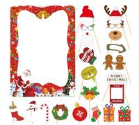 per Foto Natalizie | Decorazioni per Feste con per Photobooth Natalizi - 21 Pezzi Festivi Stagionali Per Scatti Selfie Per Ragazze Bambini Adulti Famiglia Amici