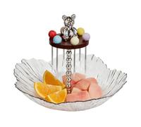 per Frutta, Materiale per Alimenti con 6 Forchette Cestino Decorativo, per Frutta in Argento per il Piano della Cucina, Per Insalata Pasta Noci Antipasti Caramelle Snack Pane Cucina Festa Compleanno E