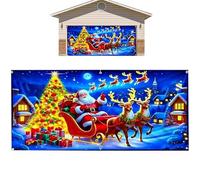 per garage di Natale, grande decorazione esterna con a LED per feste - Copertura per banner per porta di portico invernale, per casa, festa, giardino, parete