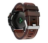 Per Garmin Fenix 7X Solar 26mm cinturino in pelle con fibbia in acciaio cucito (