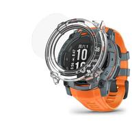 Per Garmin Instinct 3 Custodia Protettiva con Protezione dello Schermo, Paraurti Rigido in PC, Copertura Antiurto Leggera con Vetro Temperato (50mm Trasparente)
