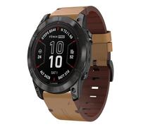 Per Garmin Quatix 7 cinturino in pelle con fibbia in acciaio da 22 mm (marrone c