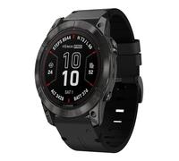Per Garmin Quatix 7 cinturino in pelle con fibbia in acciaio da 22 mm (nero)