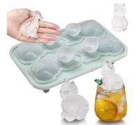 per ghiaccio a forma di animale 3D, in silicone, a forma di gatto, con design facile da staccare, per cocktail, bevande, strumento creativo per congelare bevande