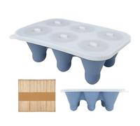 per Ghiaccio in Silicone | 6 Cavità Antiperdita Facile Rimozione | Stampo In Silicone Per Ghiaccio Con Bastoncini Di Legno,Per Yogurt Succo Torta Dolci Gommosi Caramello Mousse Al Cioccolato