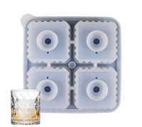 per Ghiaccio per Cocktail - 4 Stampo In Silicone Per Vaschette Ghiaccio | Stampo con Rilascio Facile per Cubi Grandi - Per Cocktail Casa Bar Matrimoni Festa Cena Campeggio