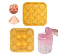 per ghiaccio per cocktail, 9 cavità, facile da sformare | Vassoi per ghiaccio a forma di rosa, in silicone, per la vita quotidiana, piscina, picnic, campeggio, bevande, succhi, yogurt