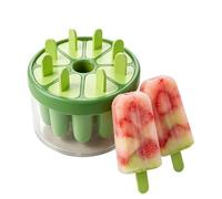 per ghiaccioli - Macchina riutilizzabile a 8 cavità | Stampo per gelateria con bastoncini | Set portatile per la cucina di casa, feste, barbecue all'aperto, campeggio | PP Verde Aranci