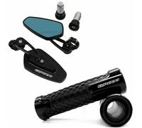 Per GILERA GP800 GP 800 Motocicletta Visualizza Specchietti Retrovisori Laterali Manubrio Manopole(Black)
