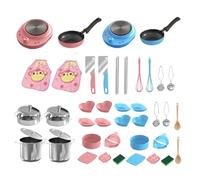per giochi per bambini per bambini - Fingta strumenti di cottura, pacchetto di utensili per giocattoli, set di mini piatti | per la cucina di gioco realistico per i più piccoli che