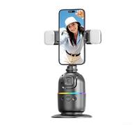 Per giunto cardanico a 360 rotazione per stabilizzatore con otturatore remoto per filmati stabili e tracciamento facciale compatibile con smartphone per streaming live e viaggi (doppie luci P03)