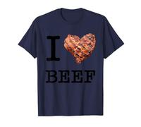 per Gli Amanti della Carne Bovina: I Love Beef Testo Nero Maglietta
