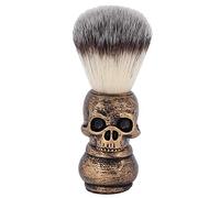 Per gli uomini, per il pennello barba, manico a forma di scheletro creativo, strumento rasatura per la pulizia della barba per la barba del viso (Pennello per barba del cranio dorato)