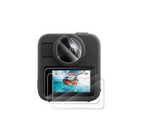 Per GoPro Max 2 - Set di 3 pellicole protettive in vetro temperato (durezza 9H, antigraffio, resistente alle impronte digitali) + 2 protezioni per lenti idrogel