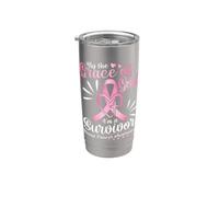Per grazia di Dio sono un sopravvissuto alla consapevolezza del cancro al seno Bicchiere termico in acciaio inox doppia parete