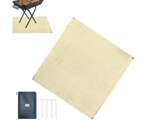 per griglia ignifuga, in fibra di resistente al calore | Include picchetti e borsa portaoggetti, costruzione ignifuga, per terrazza, patio e barbecue