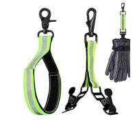 per guanti dei vigili del fuoco, 19 x 3,5 cm, supporto per battistrada regolabile, 2 pezzi, con bordo riflettente e gancio girevole, pompiere, allenamento