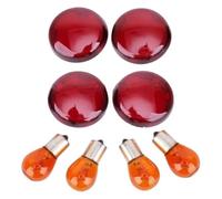 Per Ha&rley Per Spo&rtster 883 1200 Per Touring Per Road Per King Per Dyna Per Softail 4 PZ Copri Lente Per Luce Segnalazione Indicatore Direzione Indicatori Di Direzione Moto(Rosso)