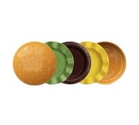 per Hamburger,Divertenti Ciotole Impilabili in Ceramica - Set di da cena a forma di hamburger,Per snack, dessert, casa e cucina, ristorante, campeggio, picnic, barbecue, festa