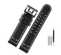 per Hamilton Khaki Aviation Watch H77616533 H70615733 Watch Cingle Genu Vugini in pelle Jazz Field Canda 20 22 Stile militare (colore: B nero, taglia: 22mm)