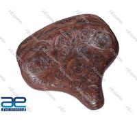 Per Harley Wla Wlc Wl Knucklehead Pelle Fiore Scolpito Assolo Sedile Scuro Brown