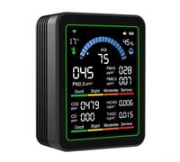 per Home Office Air Quality Meter WiFi App Control Type-C per (nero) | Tracce, PM2.5, HCHO, CO, temperatura, umidità; WiFi in tempo reale tramite app Tuya per iOS e Android
