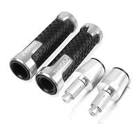 per Honda TRANSALP 600 650 700 XL700V XL 650 V1-V7 XL650V Moto Anti-Skid Manubrio Manopole in Gomma Manubrio estremità Tappo Spina 7/8 ''22mm con Logo (Colore : Argento)