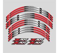 Per HONDA X-ADV XADV750 Xadv 750 Moto Cerchio Esterno Adesivi Ruote Pellicola Bordo Riflettente Decalcomanie Pneumatico Decorazione Sticker (Color : 1L Red)