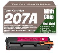 Per HP Cartuccia toner 207A 207X W2210A W2211A W2212A W2213A compatibile Per HP M225DW M255dw M255nw MFP M282nw M283CDW M283fdw M283fdn M155 M554,Magenta-207A