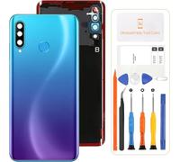 Per Huawei P30 Lite 48MP Batteria Per Huawei Nova 4e Coperchio Posteriore Della Porta Della Batteria e Lente Della Fotocamera Ricambio Sensore Alloggiamento (con Impronte Digitali, Blu)