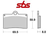 PER HUSQVARNA SM R 570 2001-2004 PASTIGLIA FRENO ANTERIORE SBS 566HF MESCOLA CE
